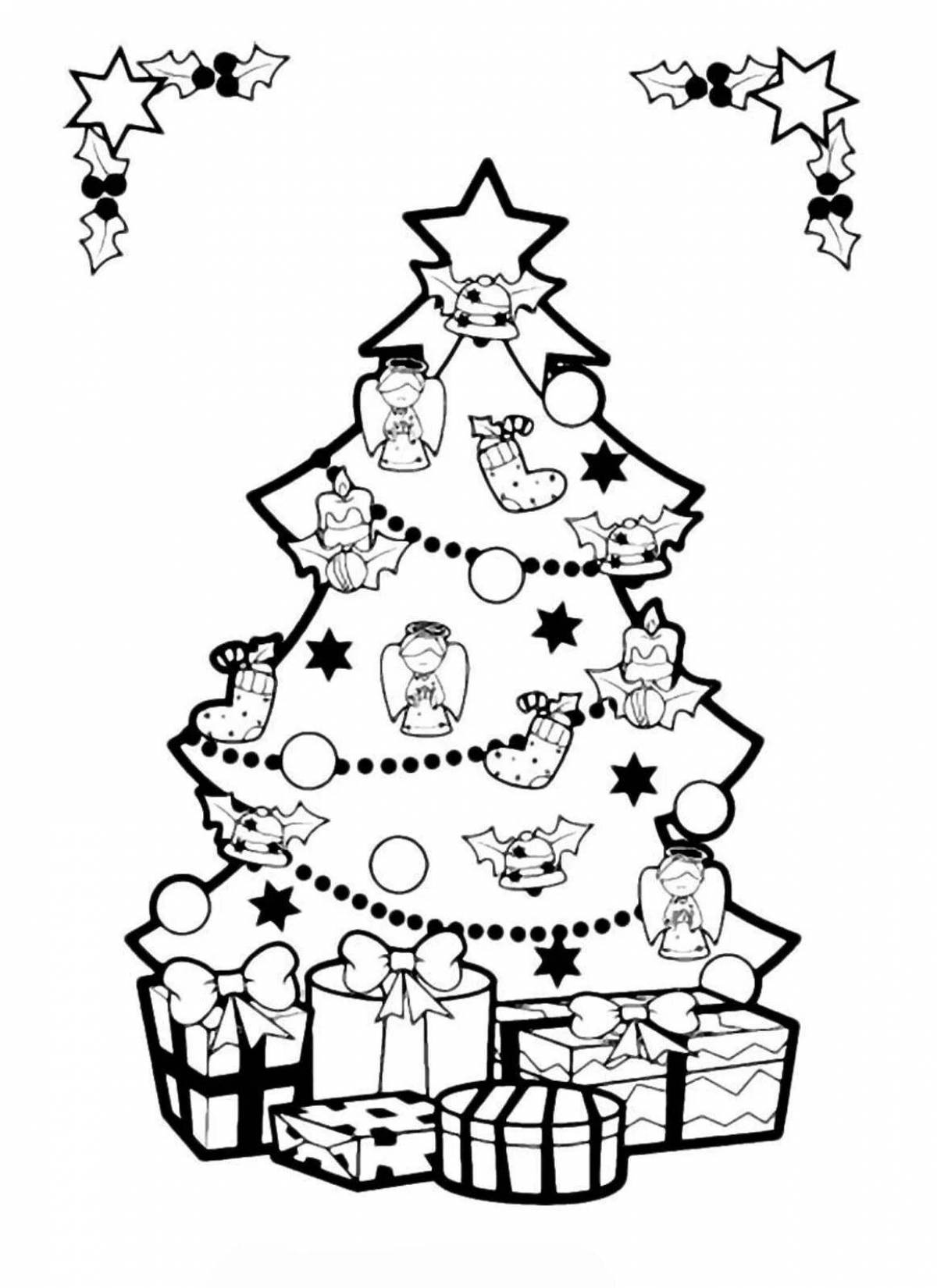 Буйный рисунок рождественской елки