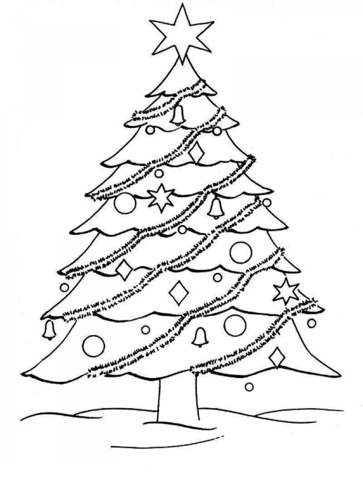 Coloring page dazzling Christmas tree