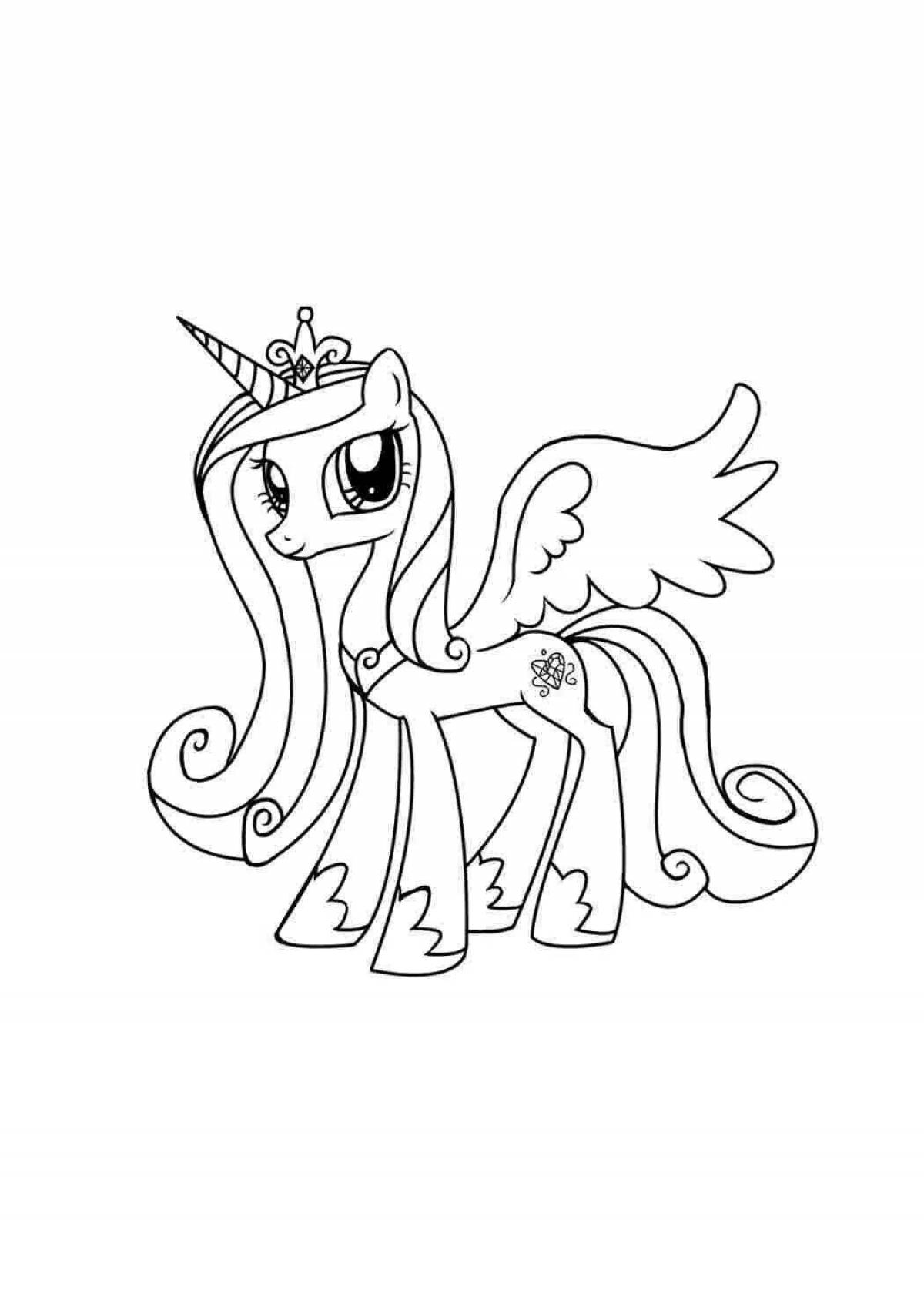 Radiant coloring page pony princess cadence