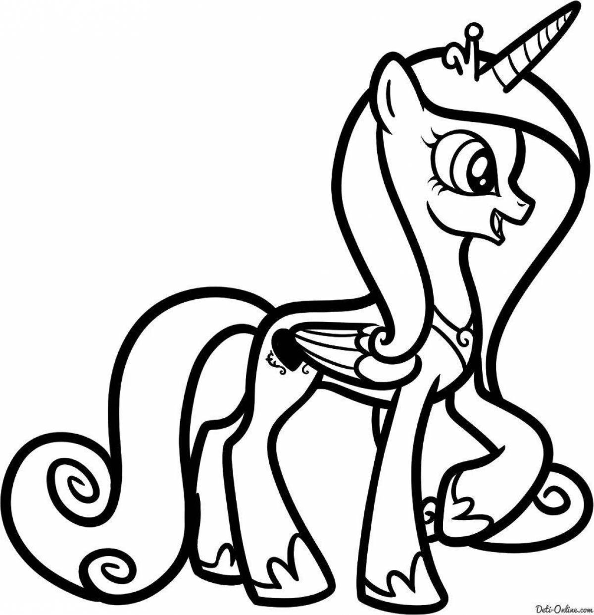 Princess cadence pony glitter coloring