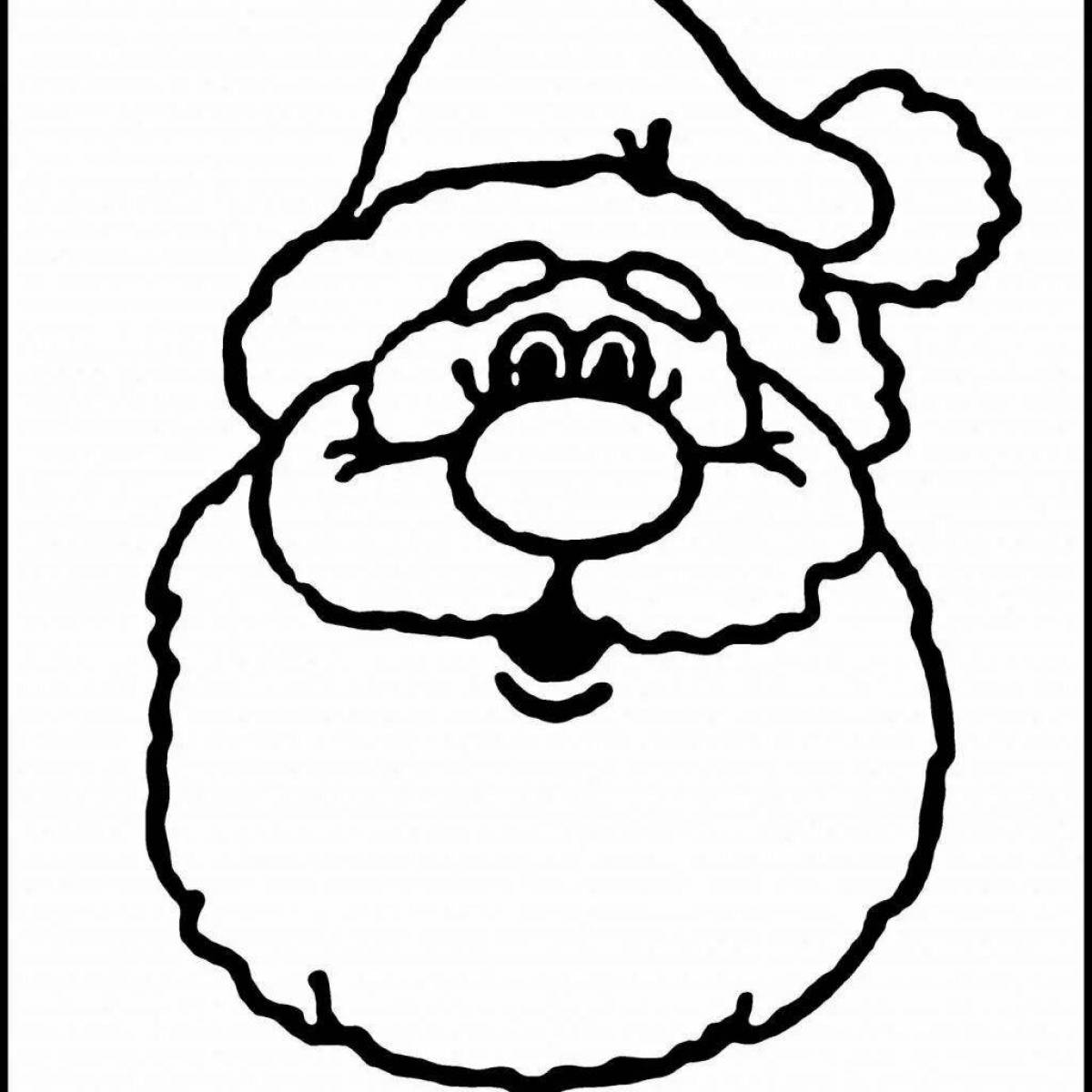 Coloring page funny santa claus mask