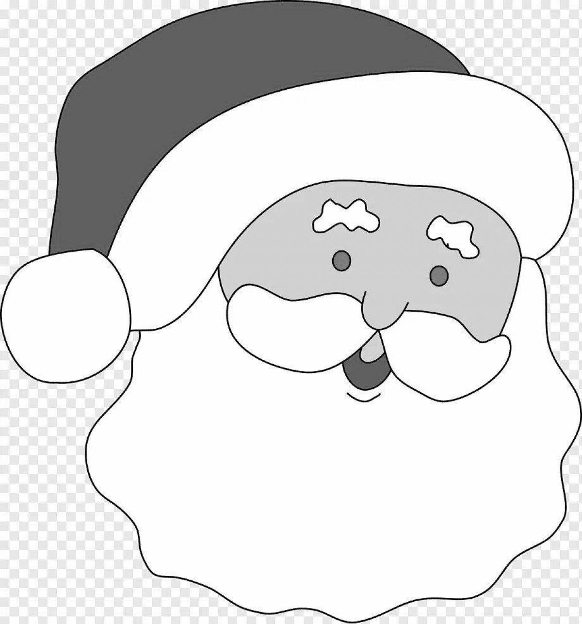 Coloring page humorous santa claus mask