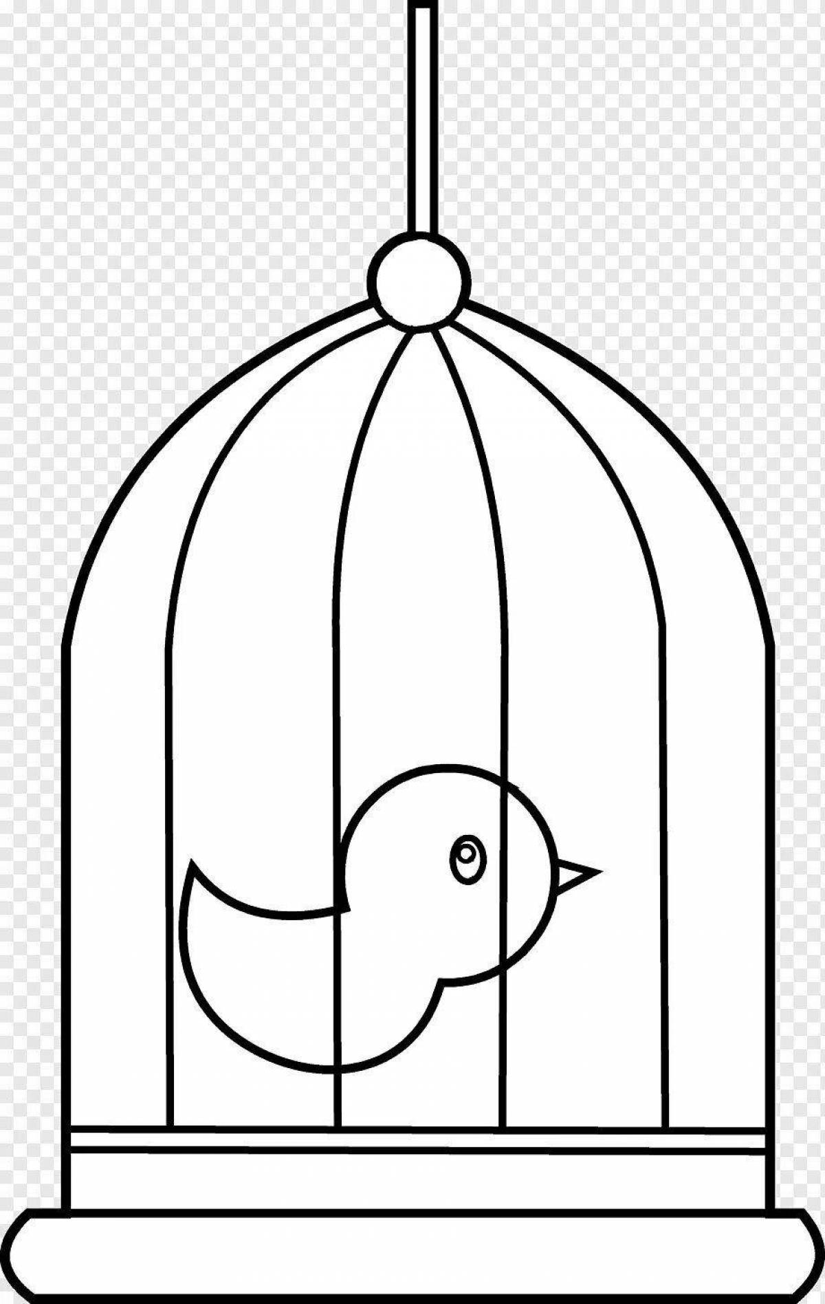 Очаровательный попугай в клетке