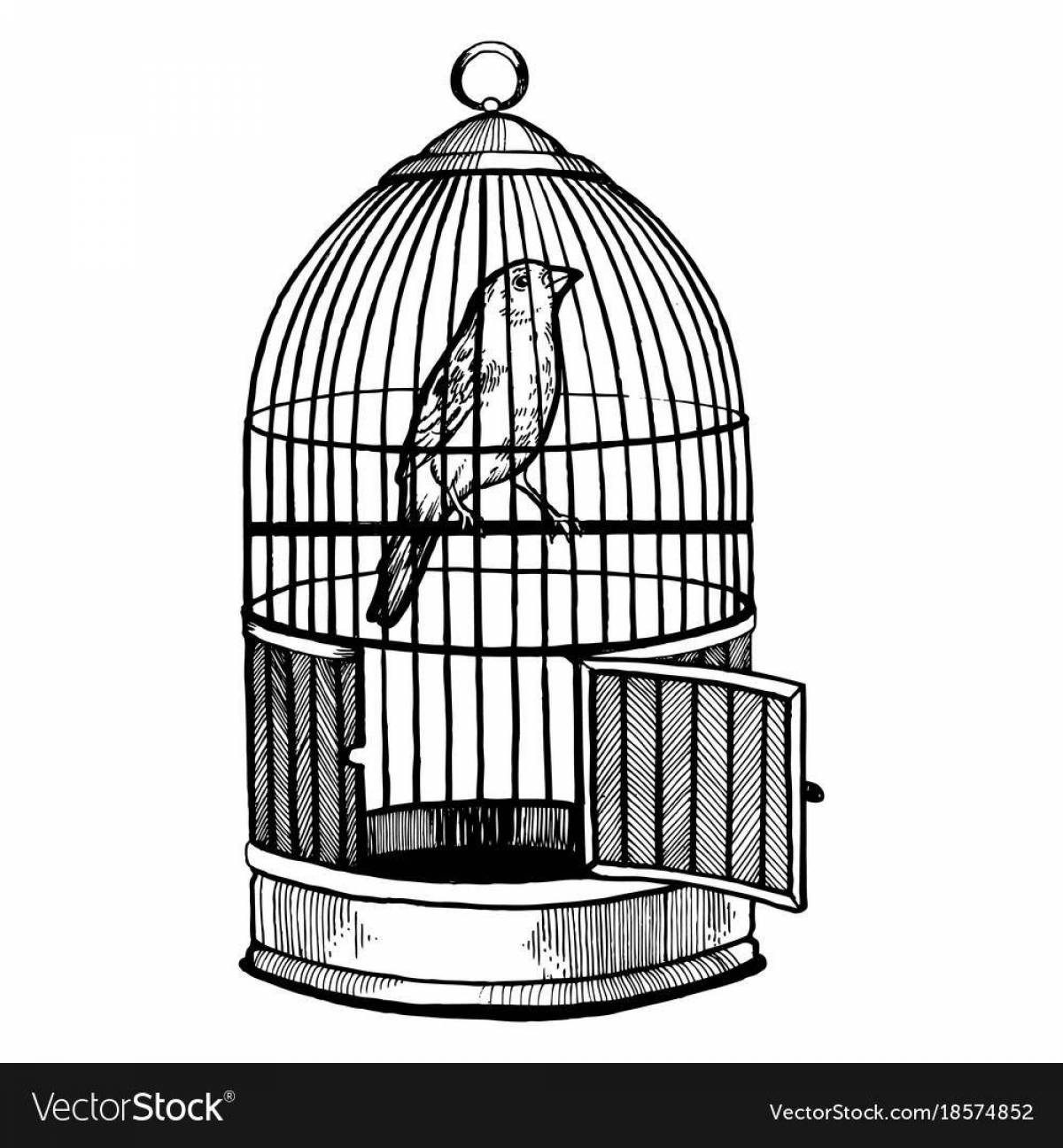 Animated parrot in a cage