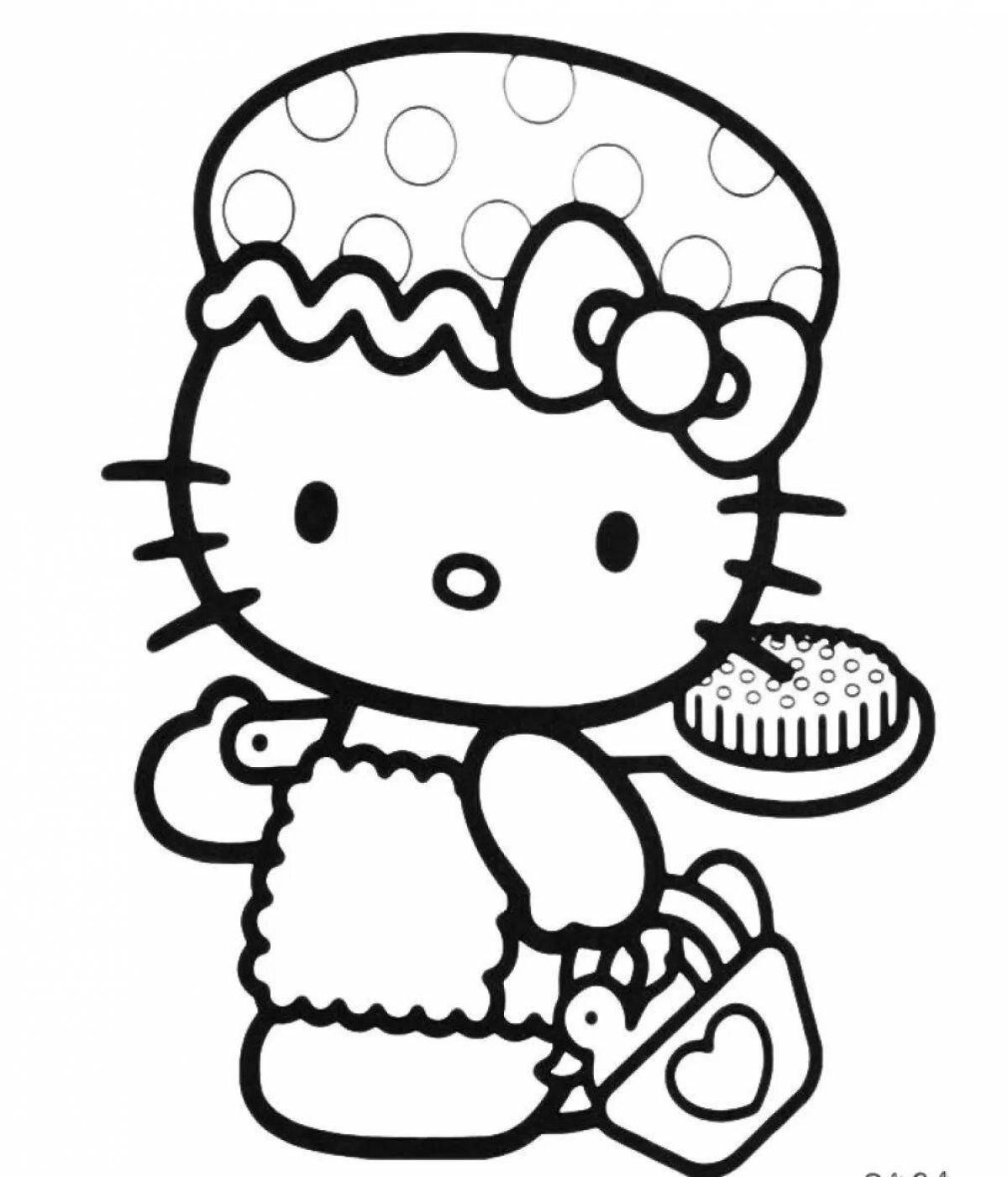 Great coloring hello kitty bunny