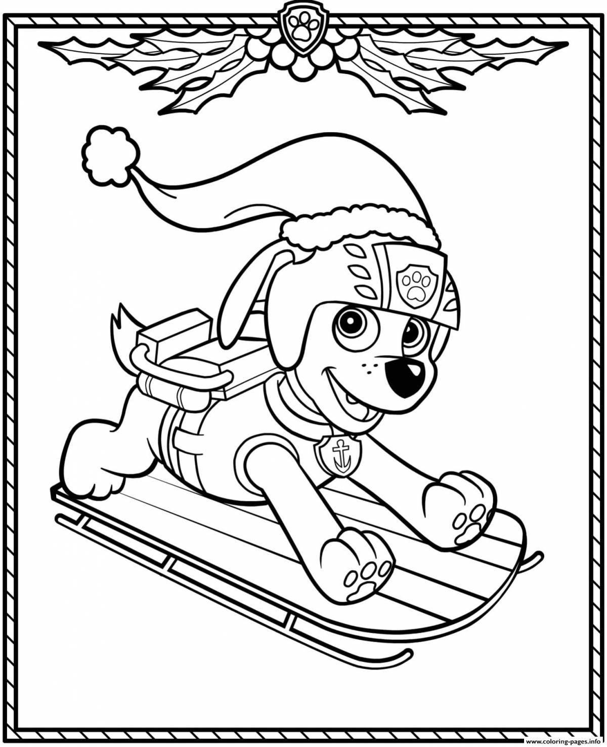 Coloring page happy water paw patrol