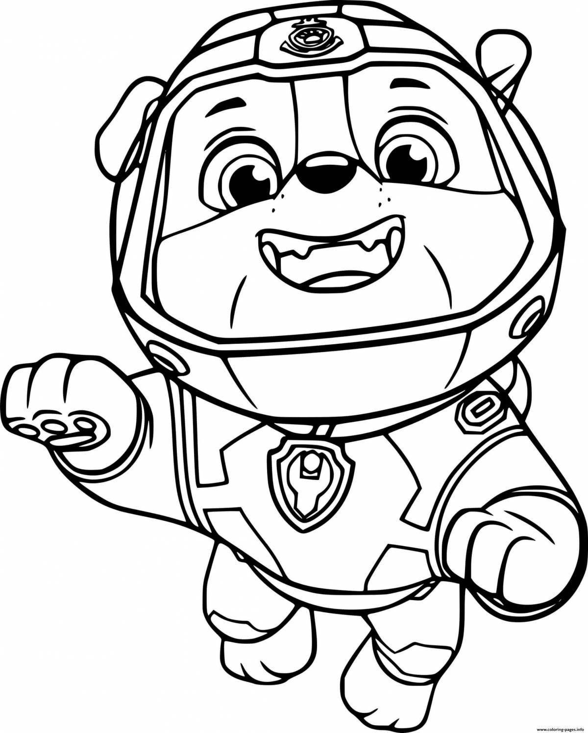 Attractive water paw patrol coloring page