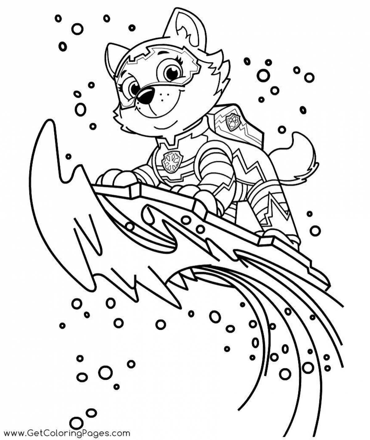 Fabulous water paw patrol coloring page