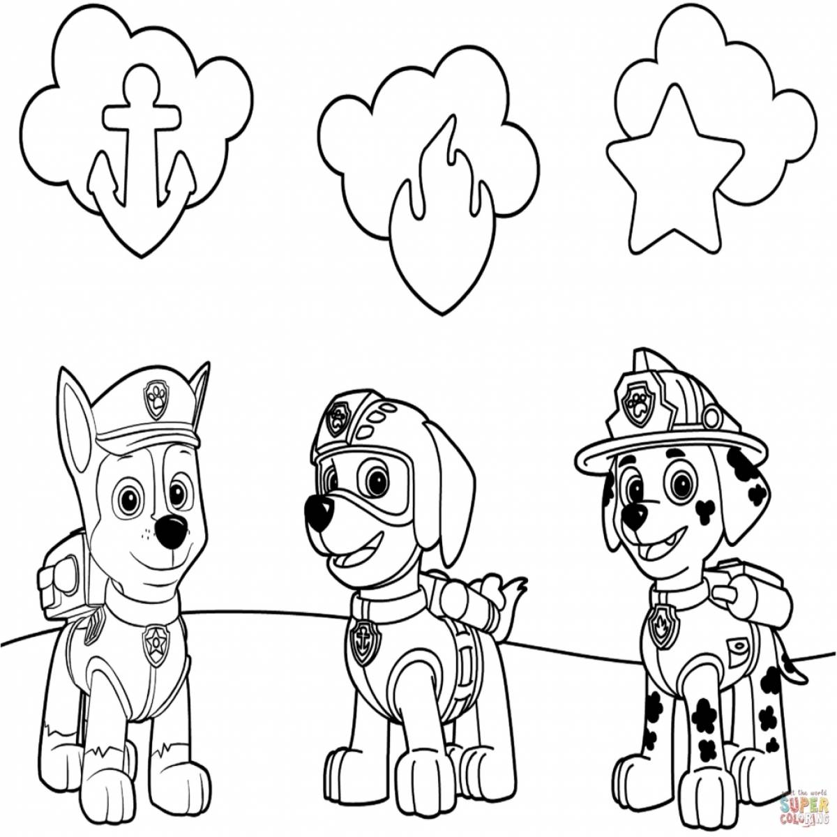 Coloring page shiny water paw patrol