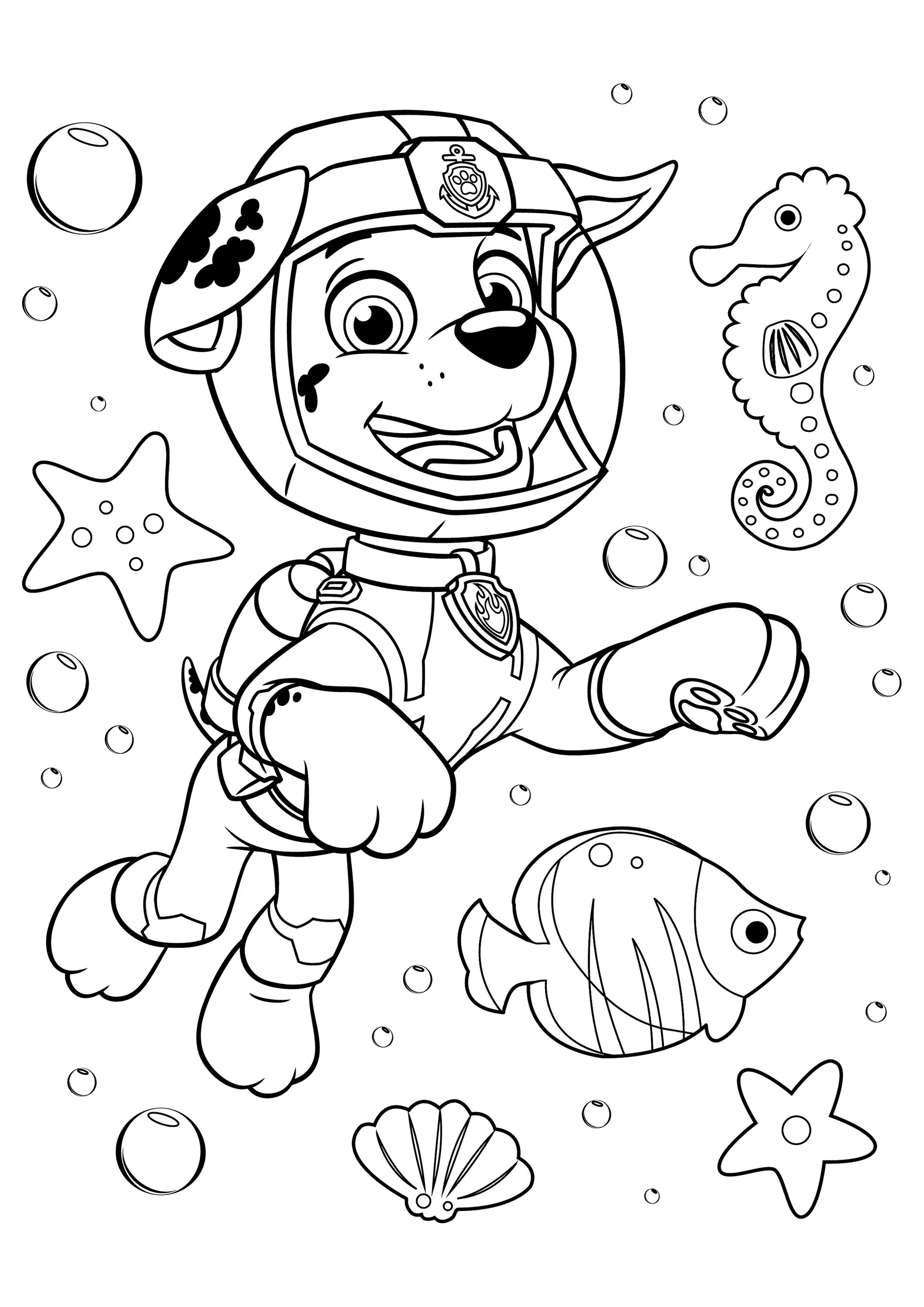Intriguing Water Paw Patrol Coloring Page