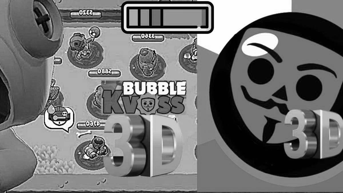 Attractive bubble kvass game coloring page