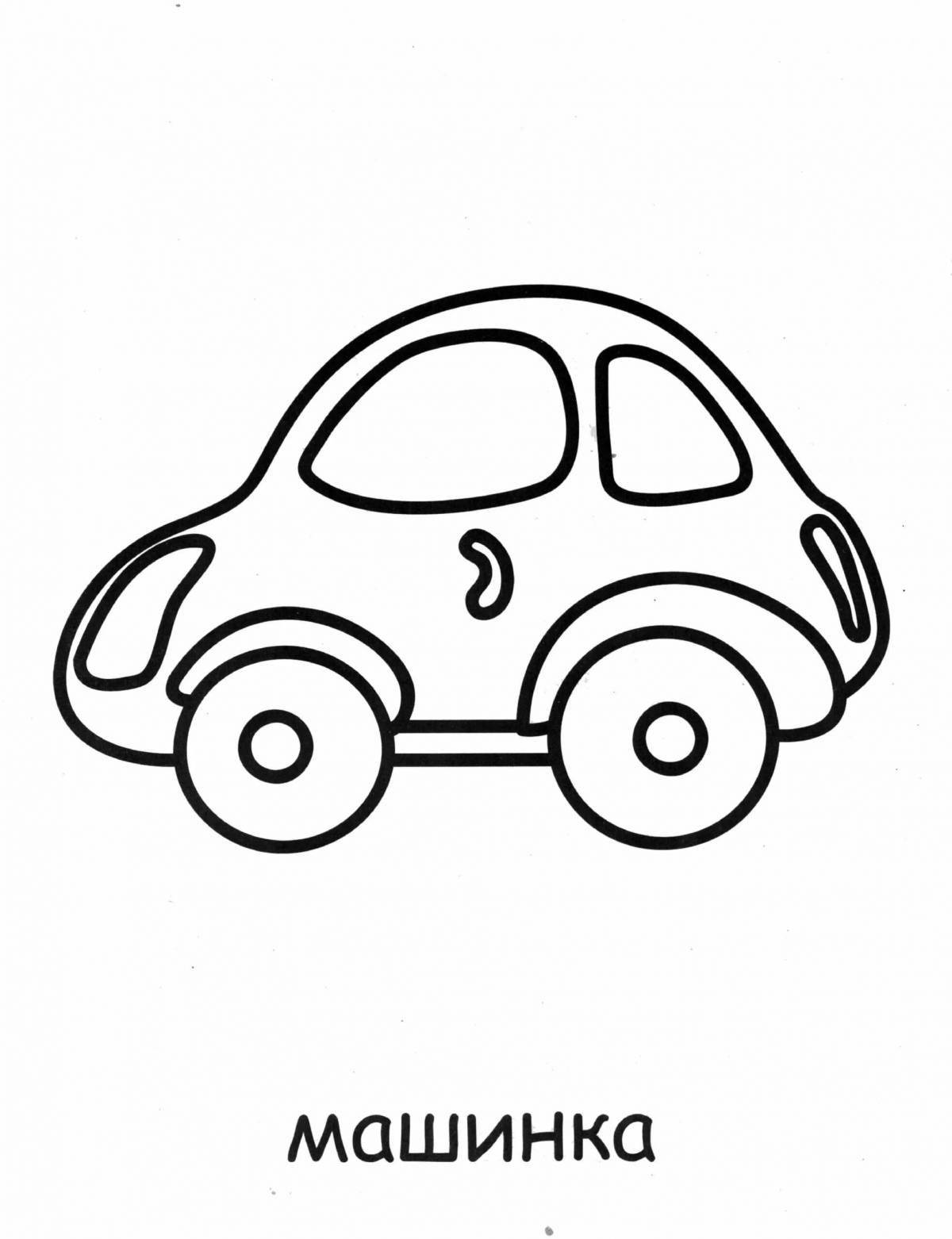 Comic car coloring page