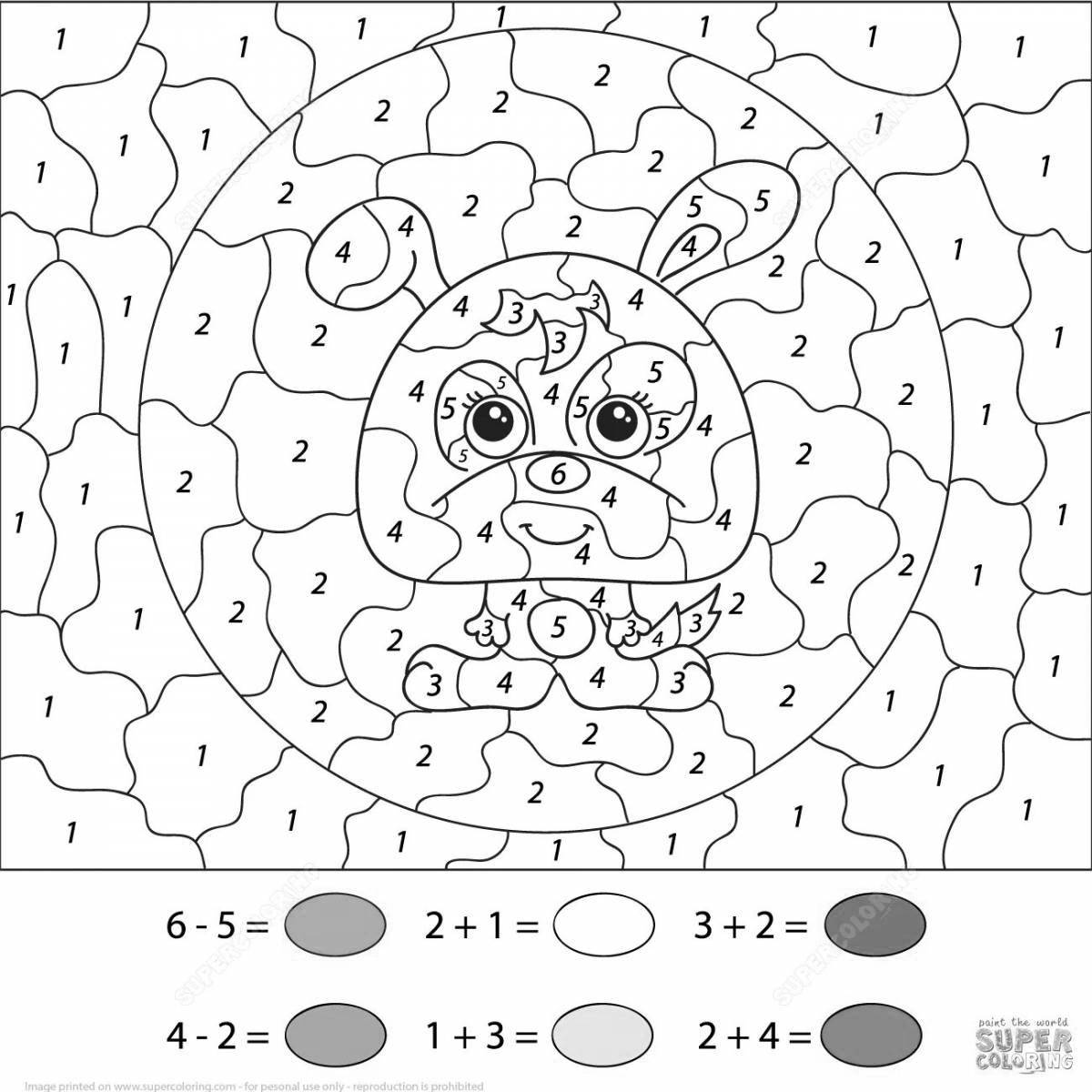 Coloring bright hare by numbers