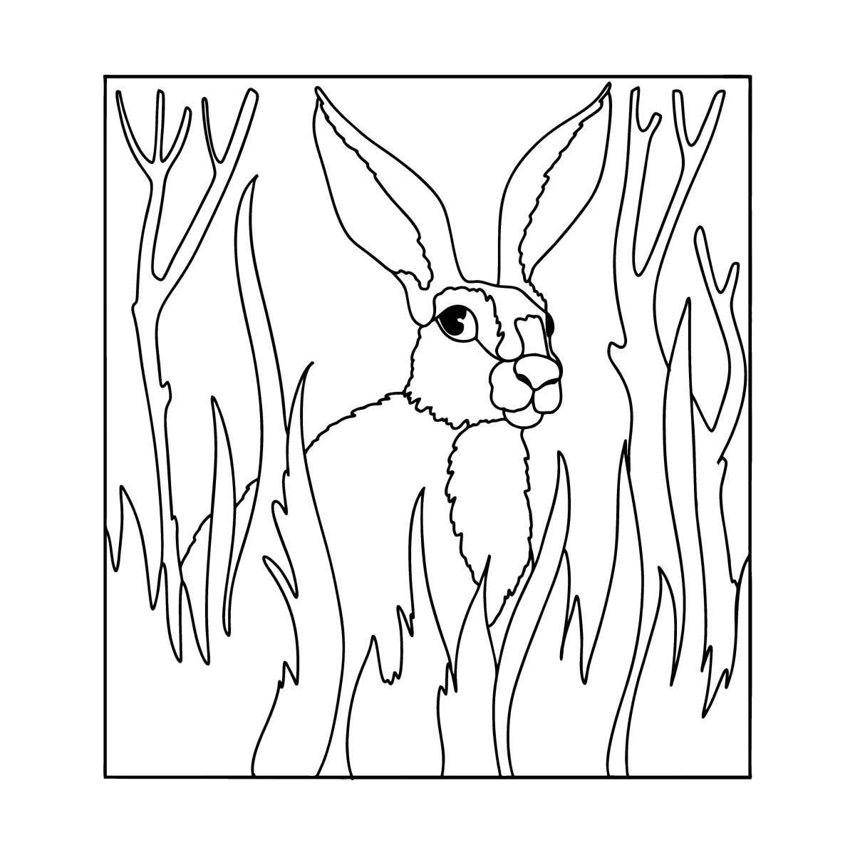 Coloring happy rabbit by numbers
