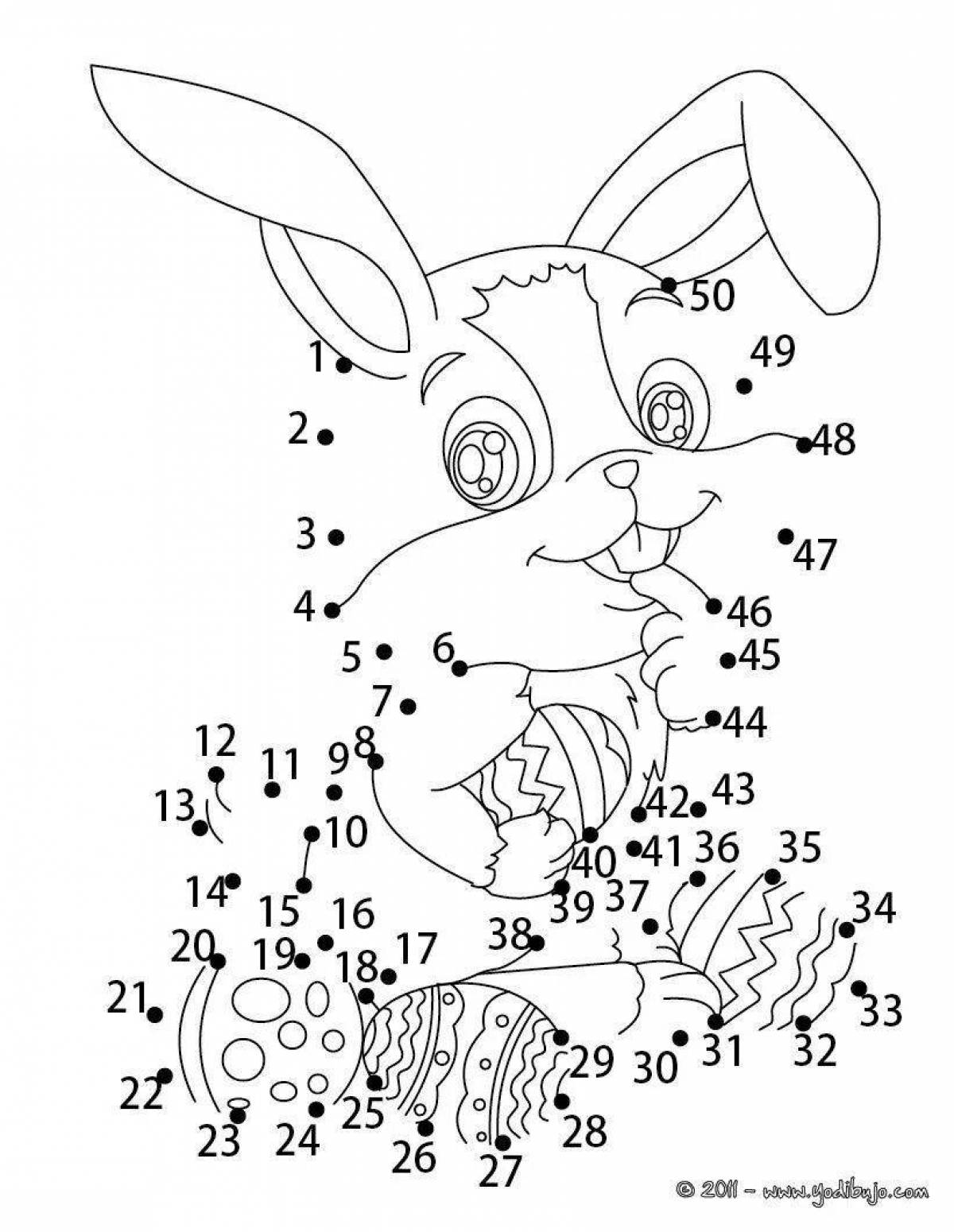 Amazing bunny by numbers coloring book
