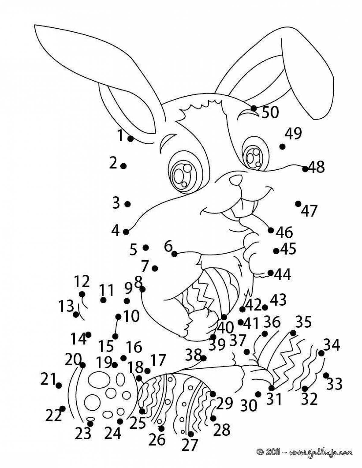 Захватывающий заяц по номерам раскраска