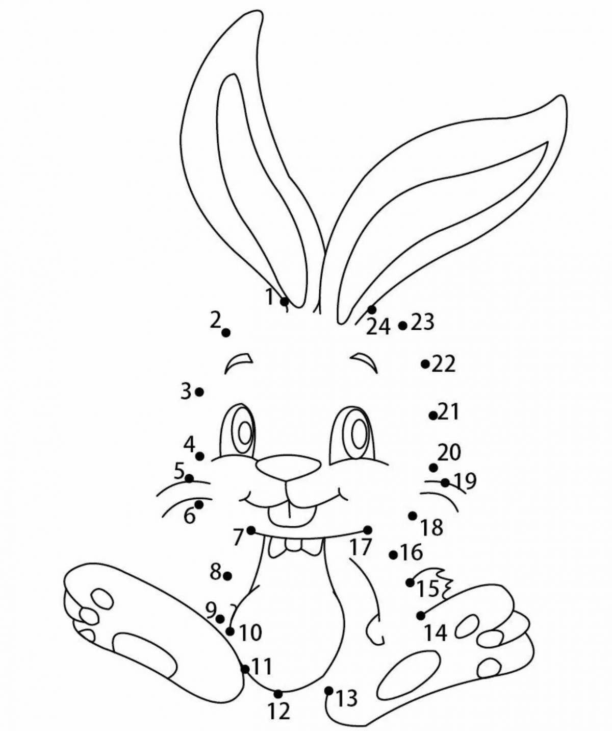Раскраска славный заяц по номерам