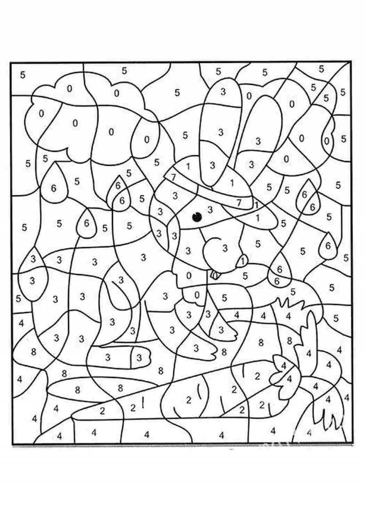 Раскраска ослепительный заяц по номерам