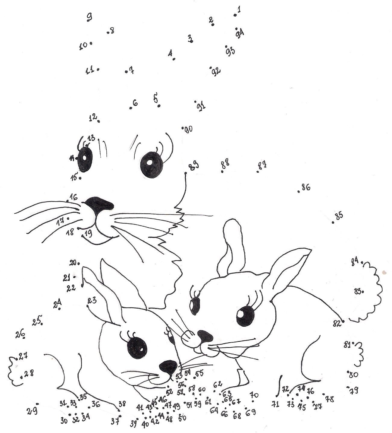 Coloring book outstanding hare by numbers