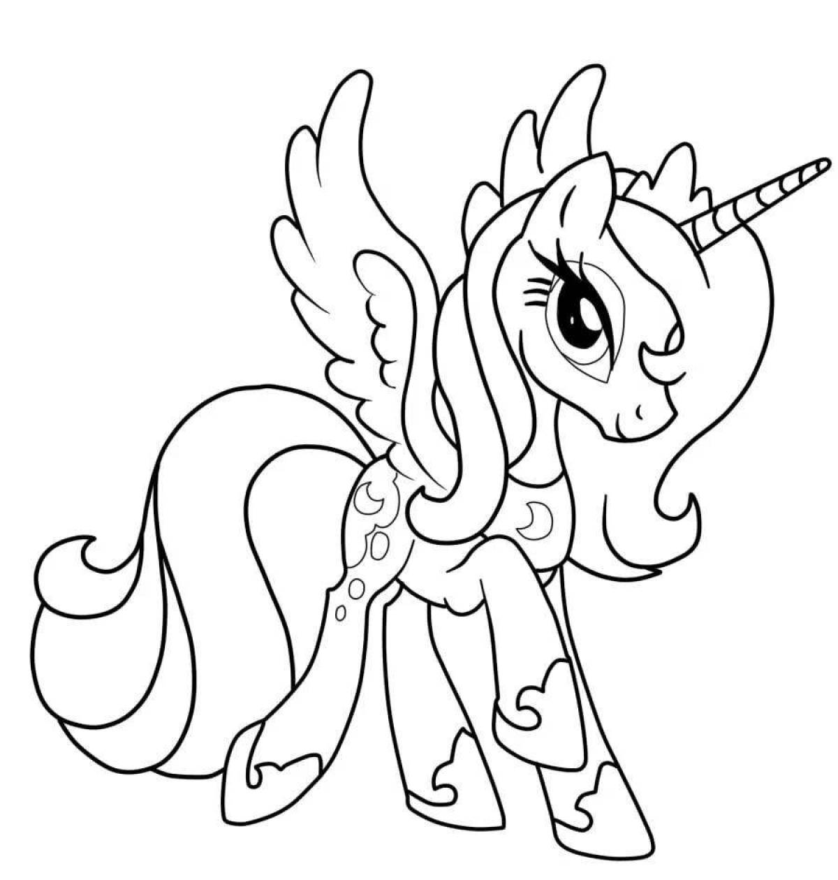 Brilliant ponyville pony coloring page