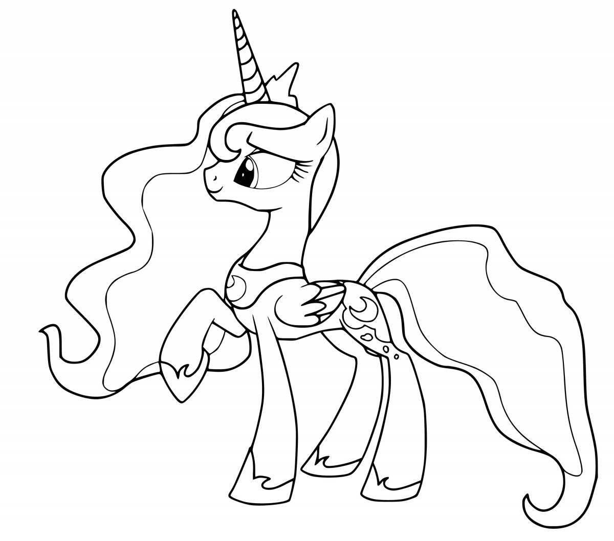 Radiant ponyville pony coloring page
