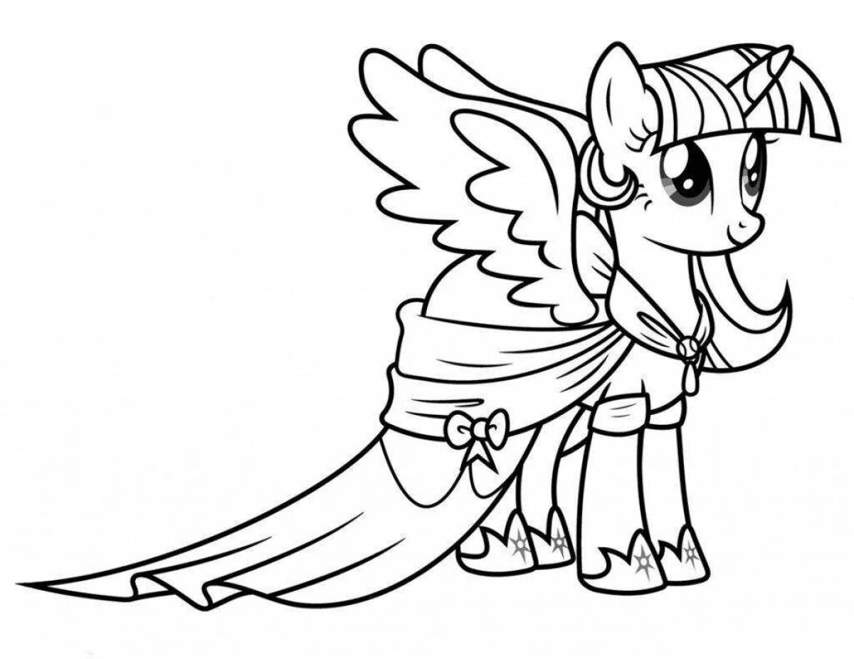Coloring page dazzling ponyville pony