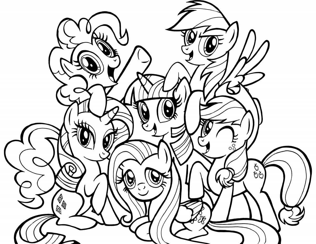 Exciting ponyville pony coloring book