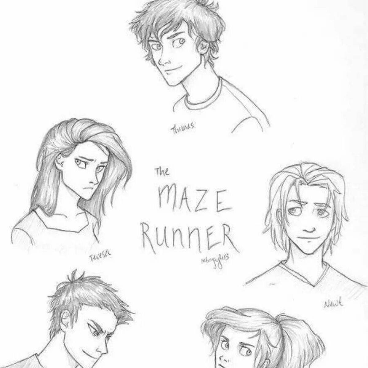 Intriguing maze runner coloring book