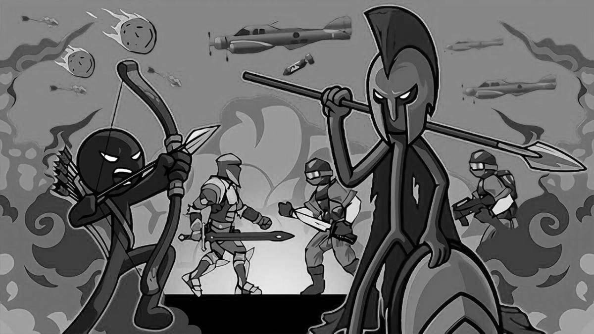 Playful stick war legacy coloring page