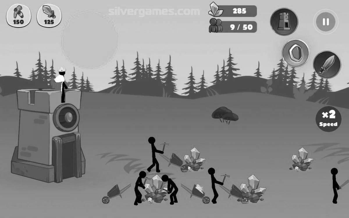 Увлекательная раскраска stick war legacy