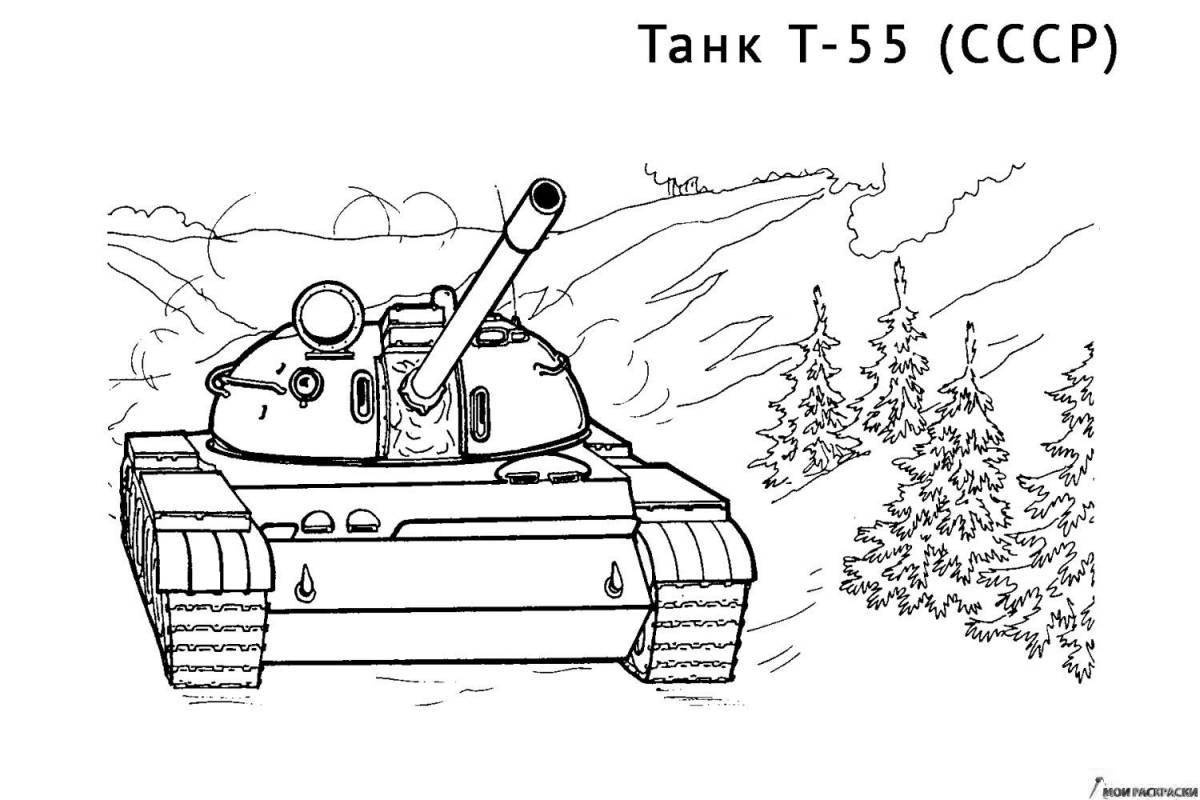 Intricate tank kv 5 coloring book