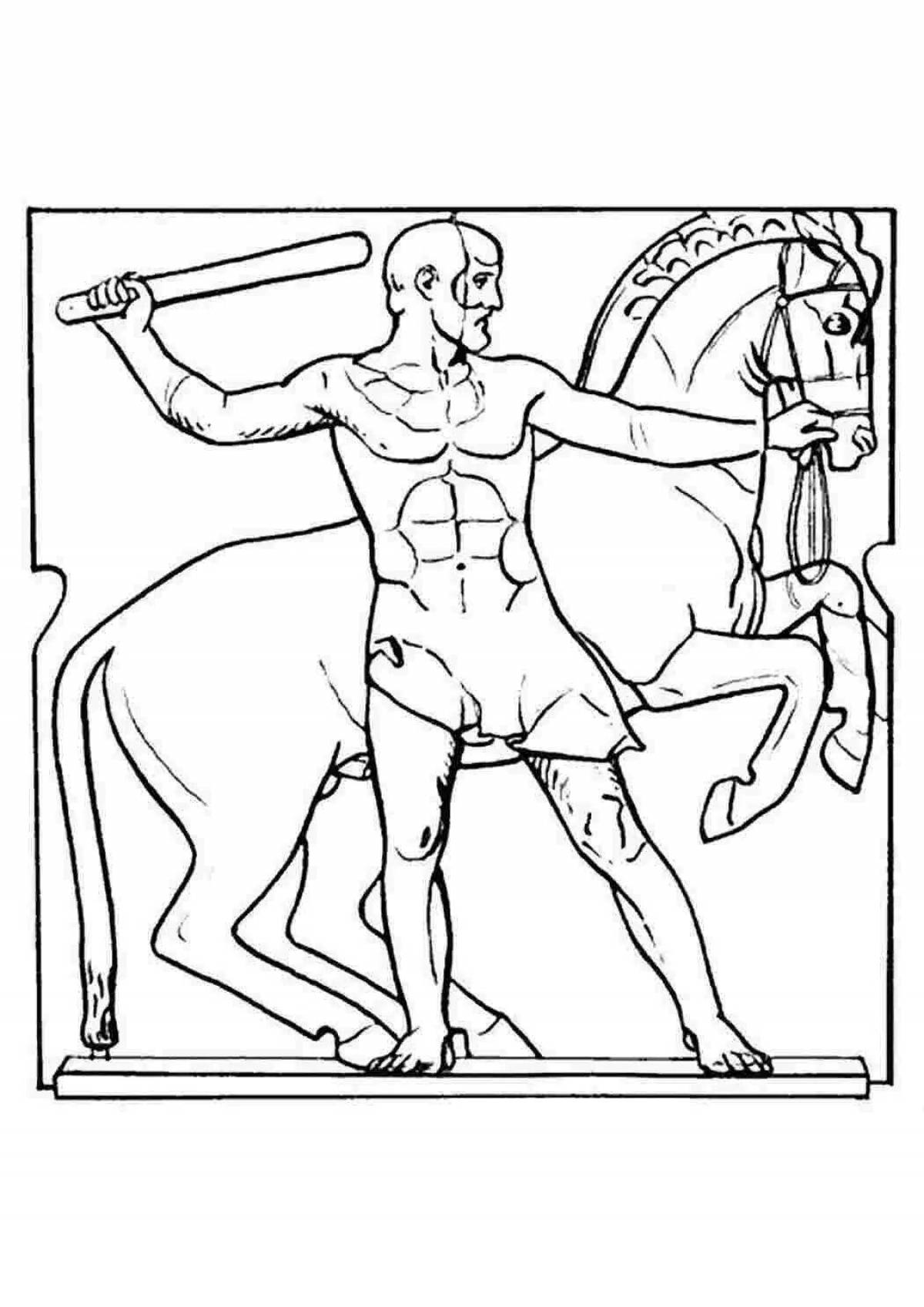 Coloring page wild 12 labors of hercules