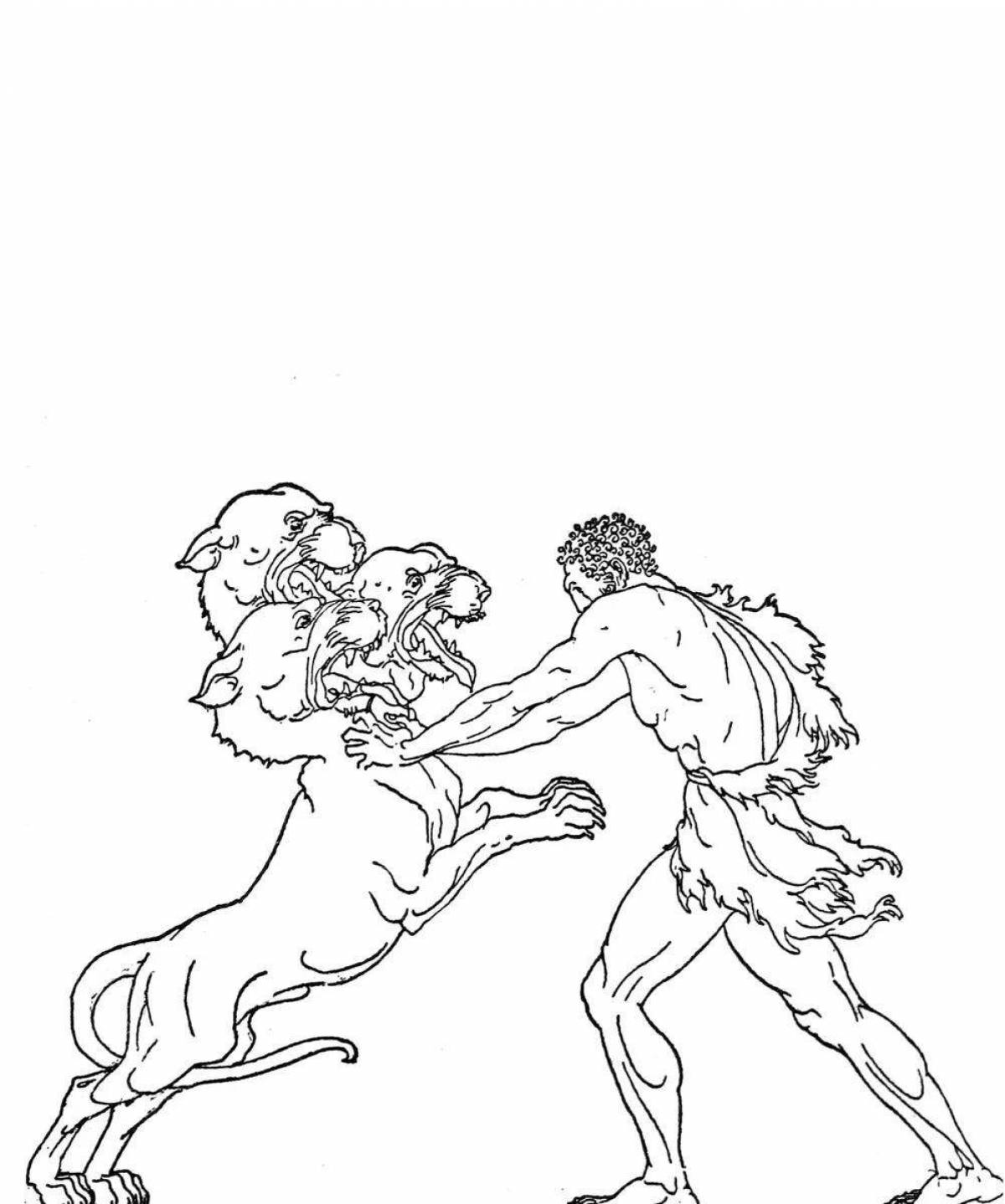 Greatly colored 12 labors of hercules coloring page