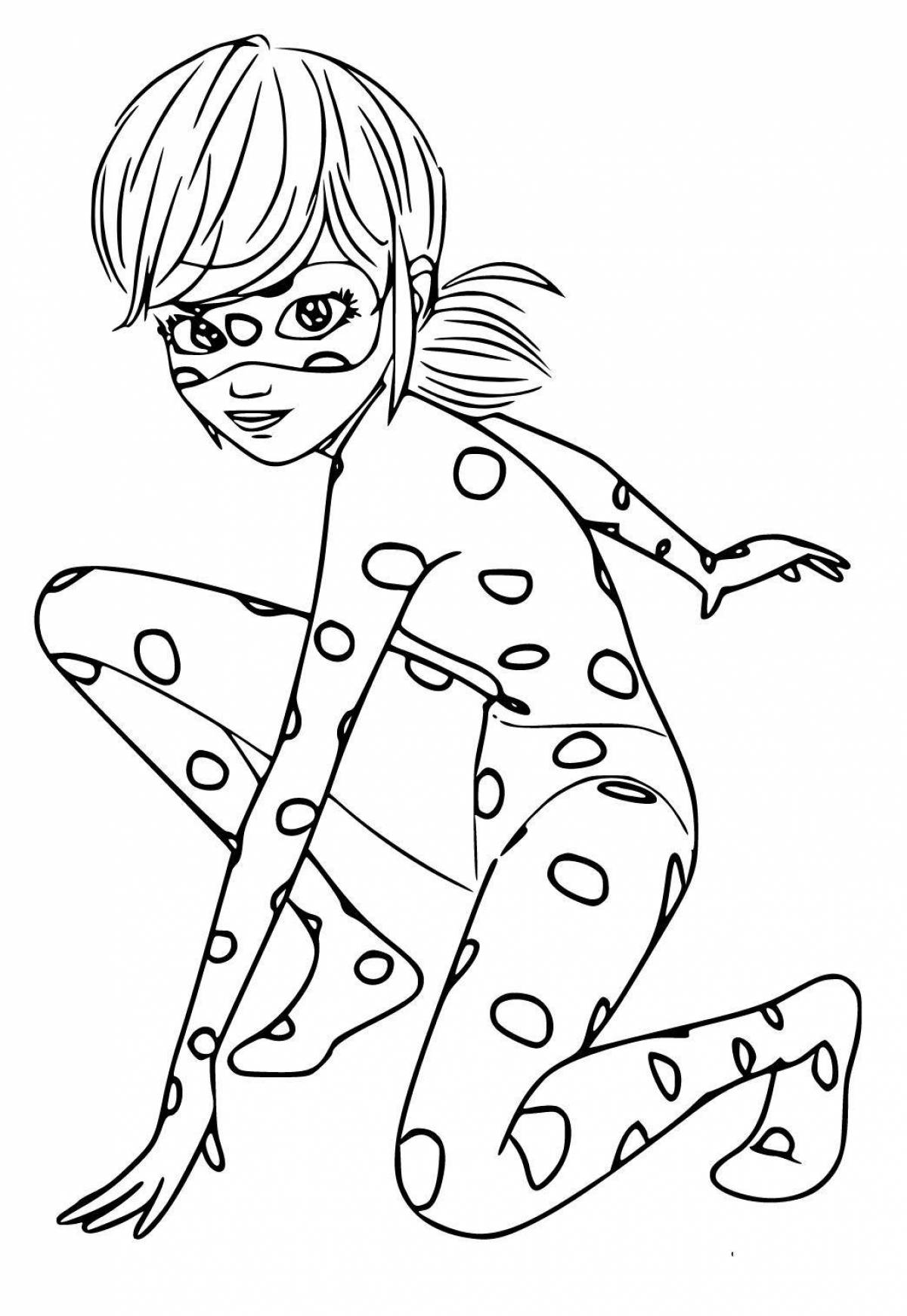 Lady Bug luminous earrings coloring page