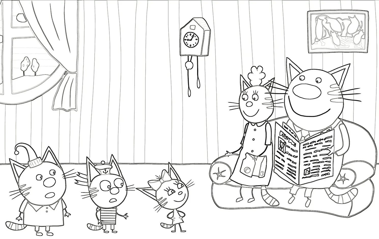 Three cats cartoon #5