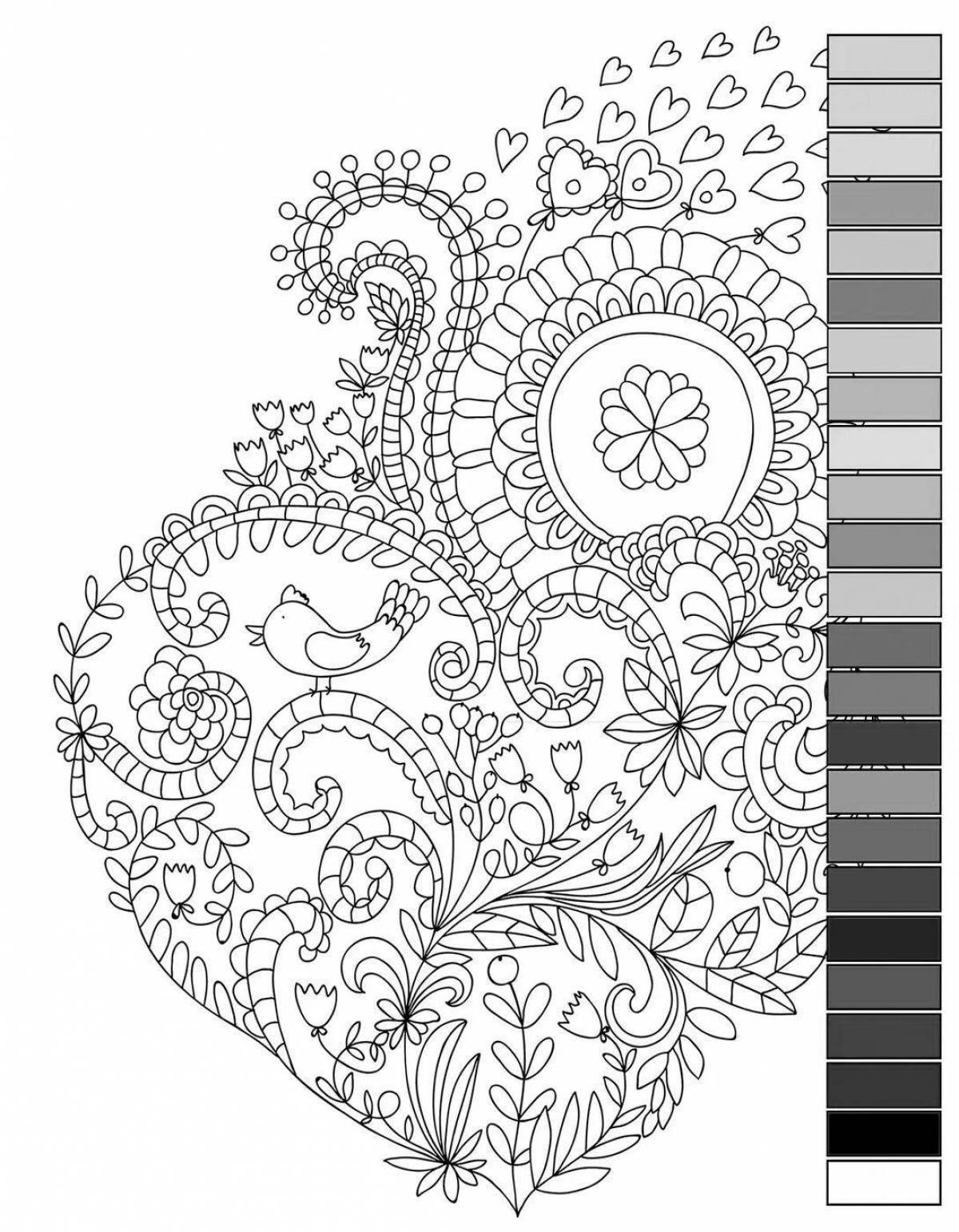 Fantastic heart coloring by numbers
