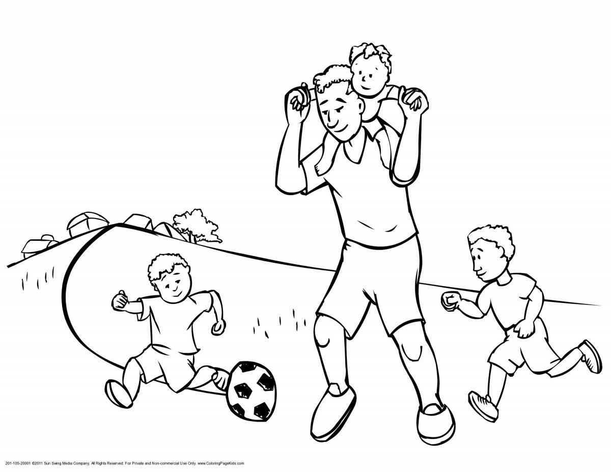Colorful coloring book health and sports