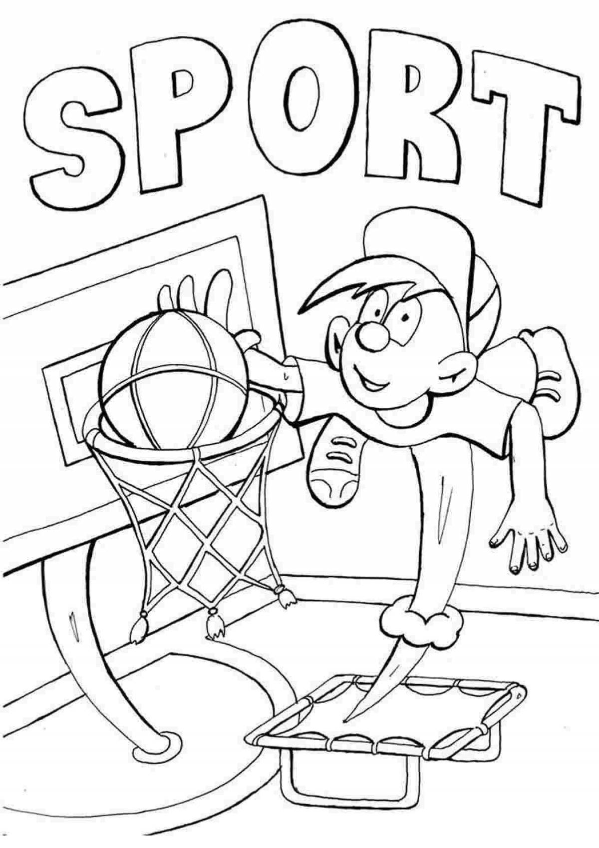 Exquisite coloring book health and sports