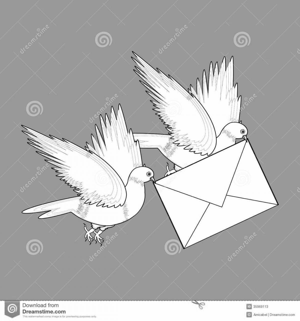 Delightful swallow with a letter