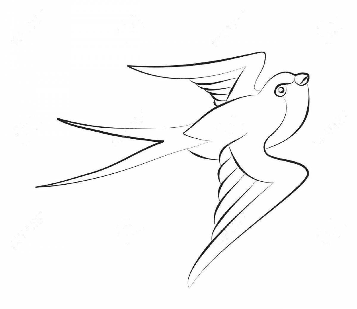 Swallow with letter #5