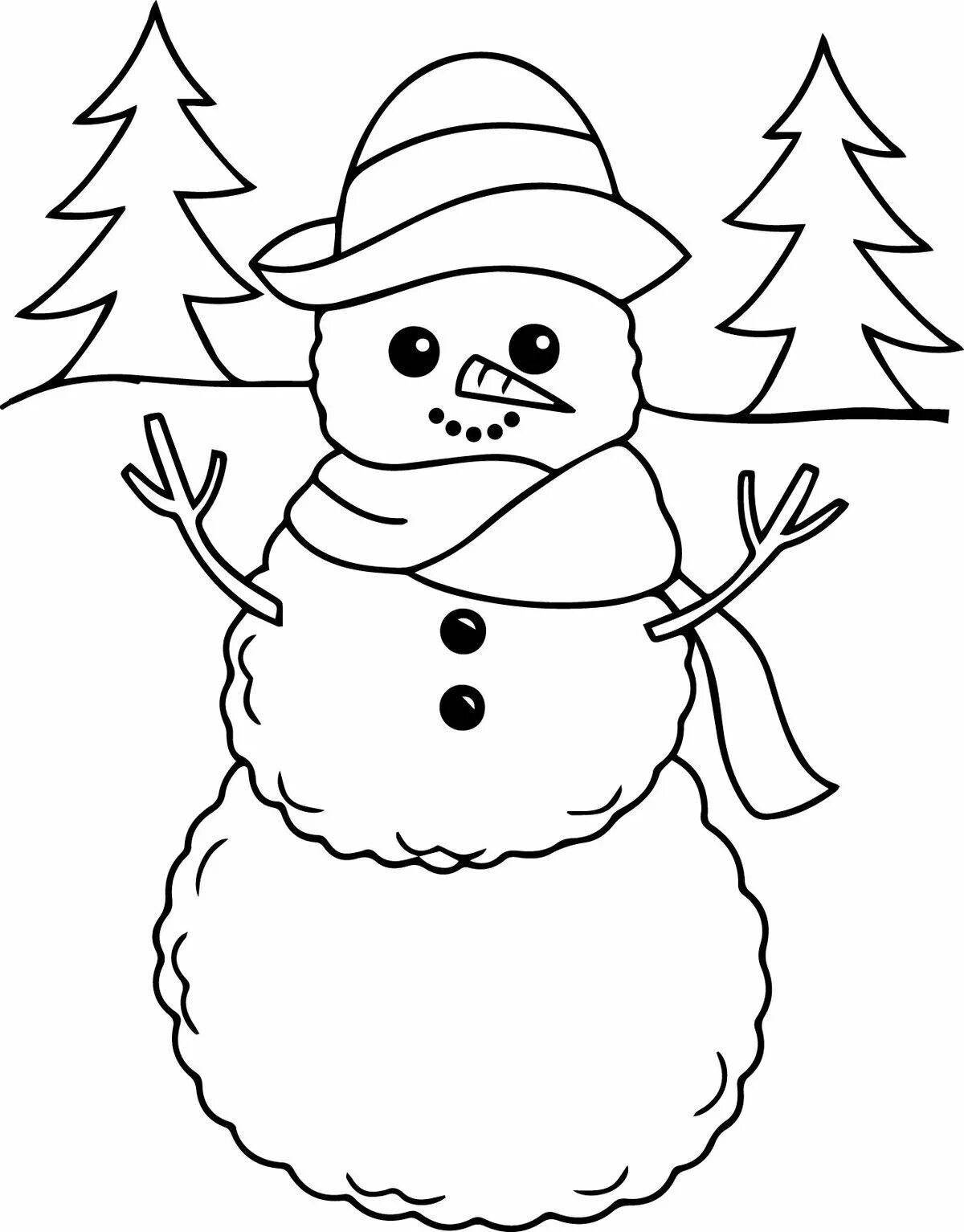 Fancy Christmas snowman coloring book
