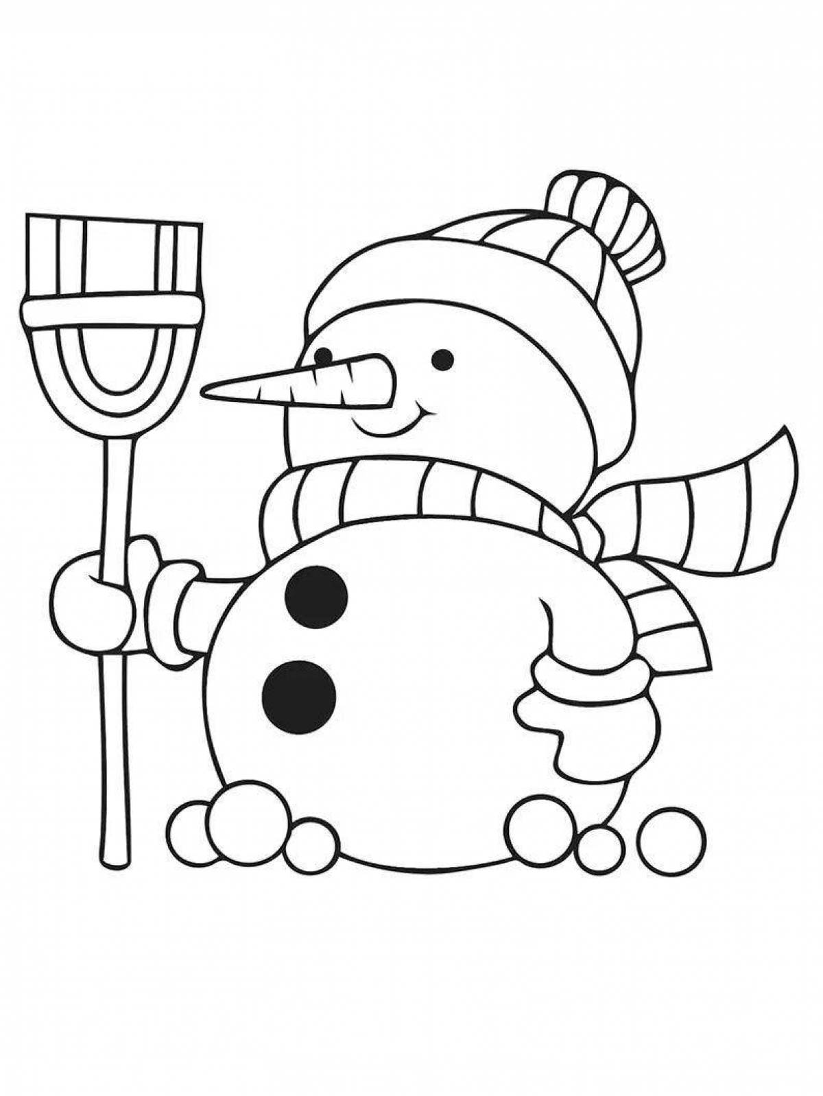 Fabulous Christmas snowman coloring page