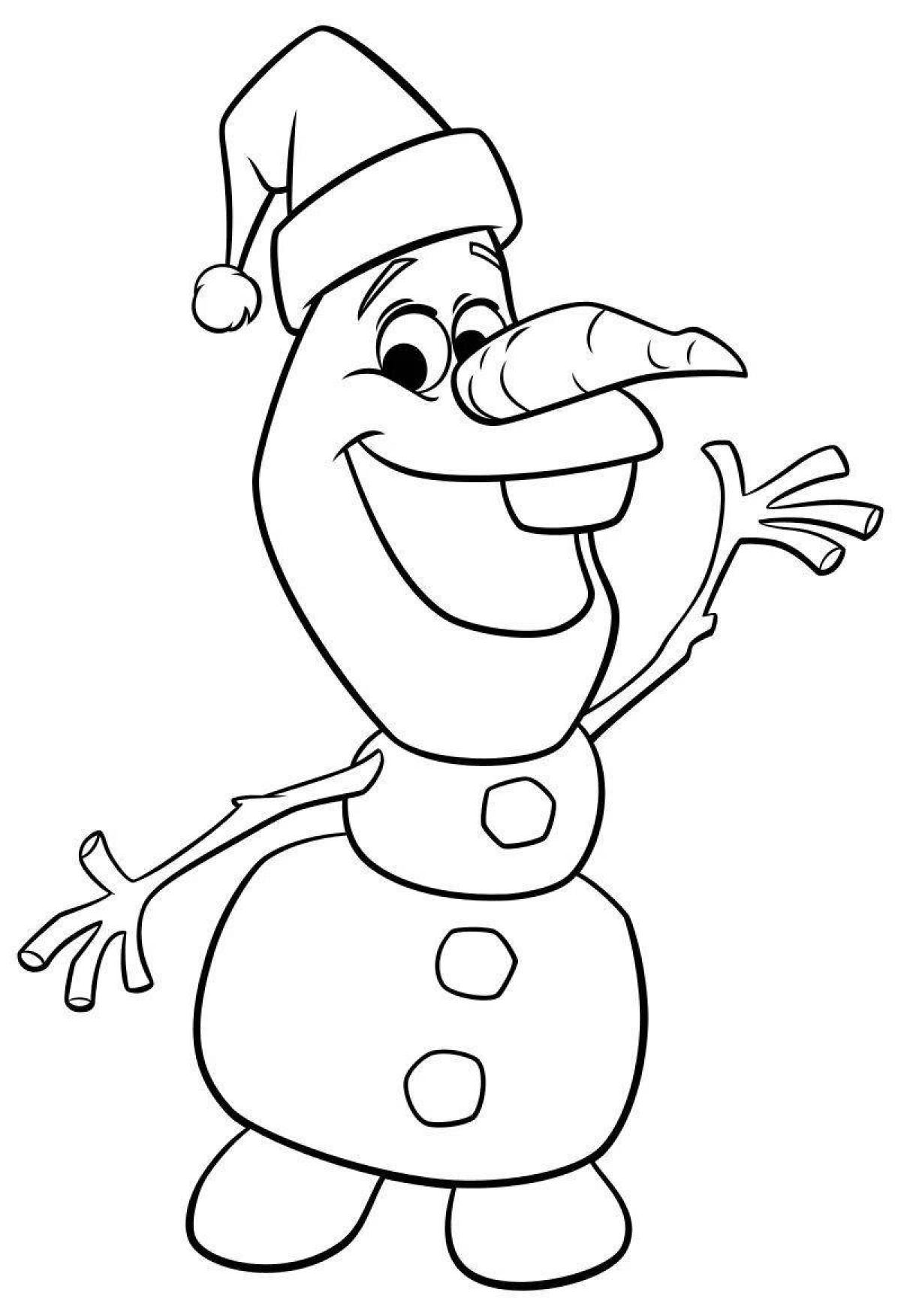 Coloring book inviting Christmas snowman