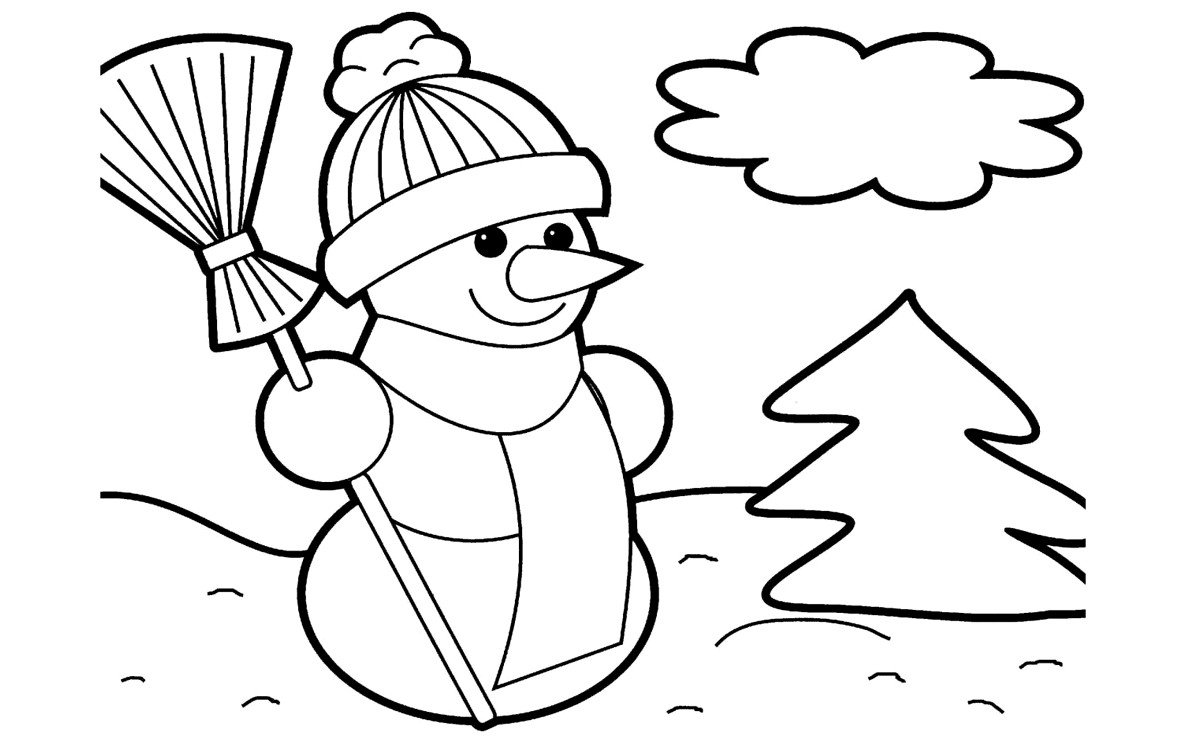 Coloring cute christmas snowman