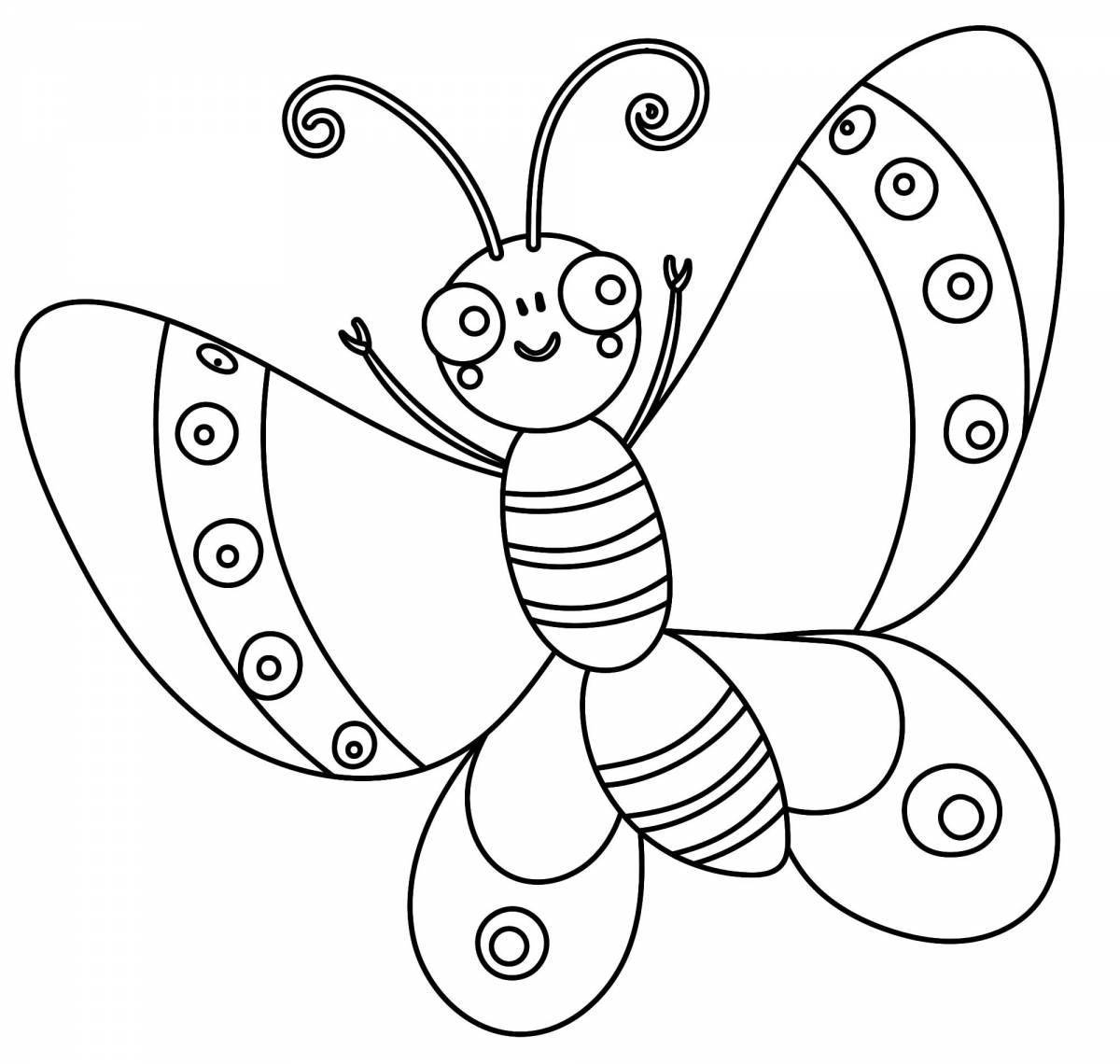 Elegant butterfly coloring pages from Luntik