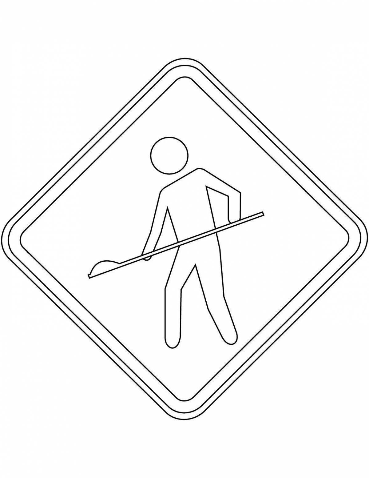 Coloring page bright underpass sign