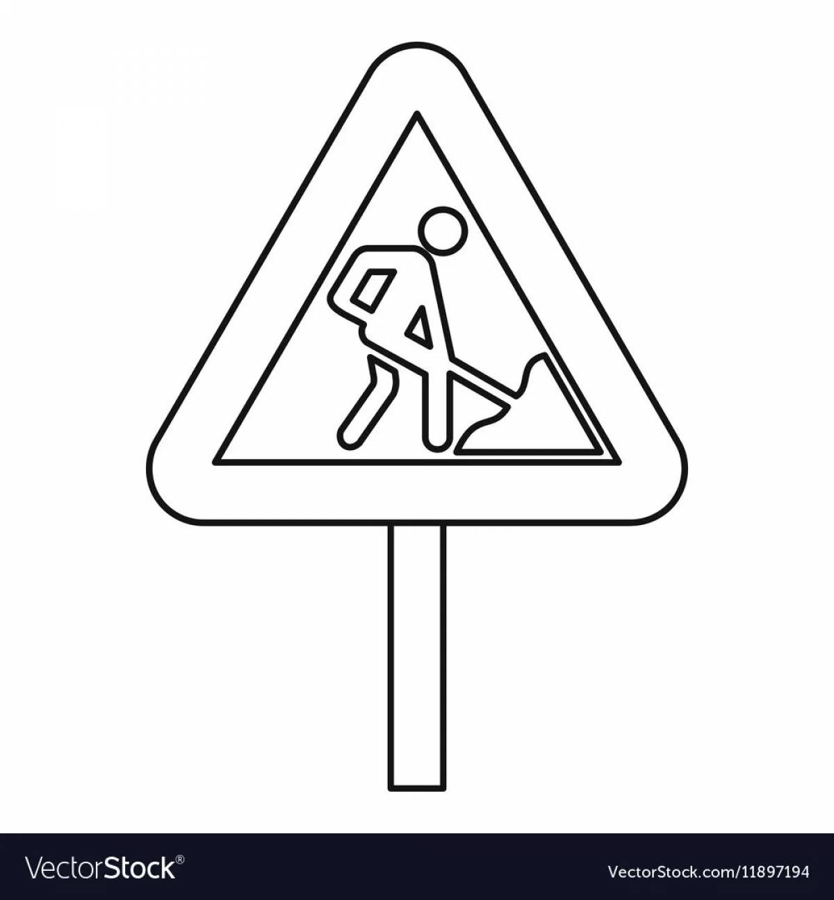 Attractive underpass sign coloring page