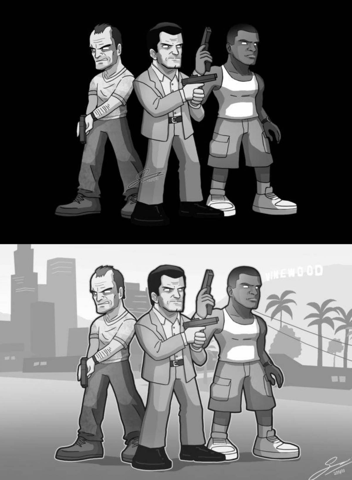 Franklin's fascinating coloring from gta 5