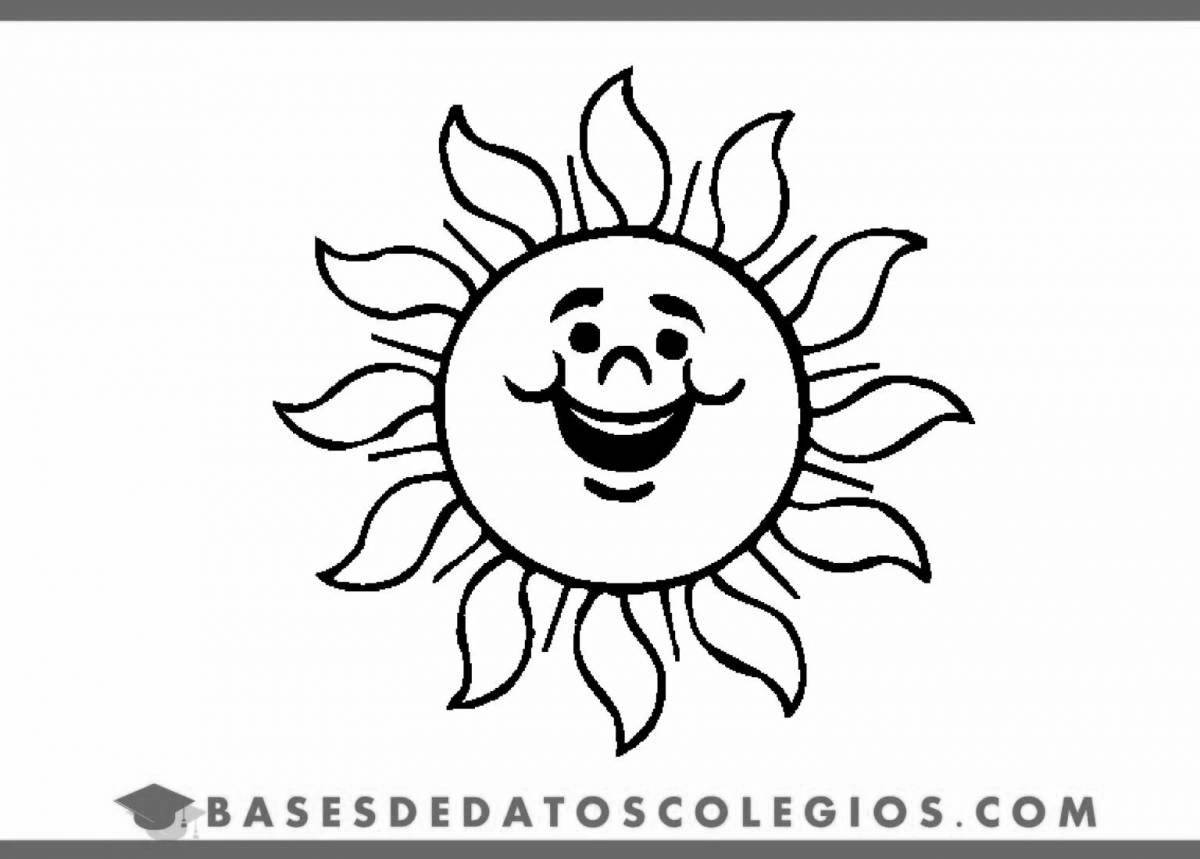 Charming carnival sun coloring page