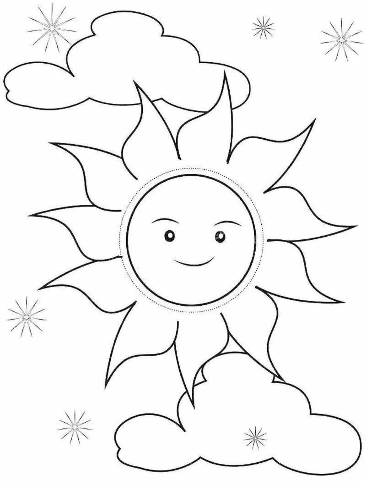 Rampant carnival sun coloring page